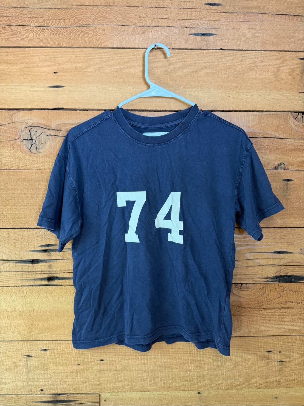 Zara Navy Blue Graphic Tee with White Print